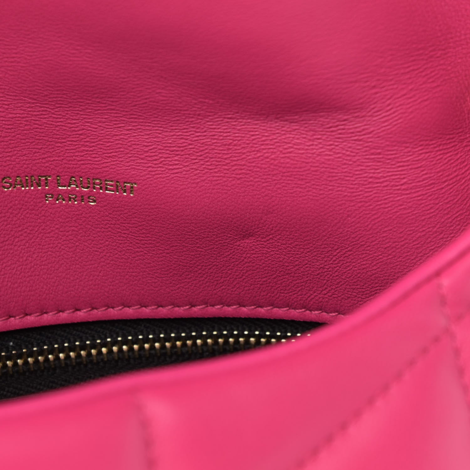 Saint Laurent Lambskin Quilted Toy Loulou Puffer Monogram Chain Satchel Bubblegum 11 of 14