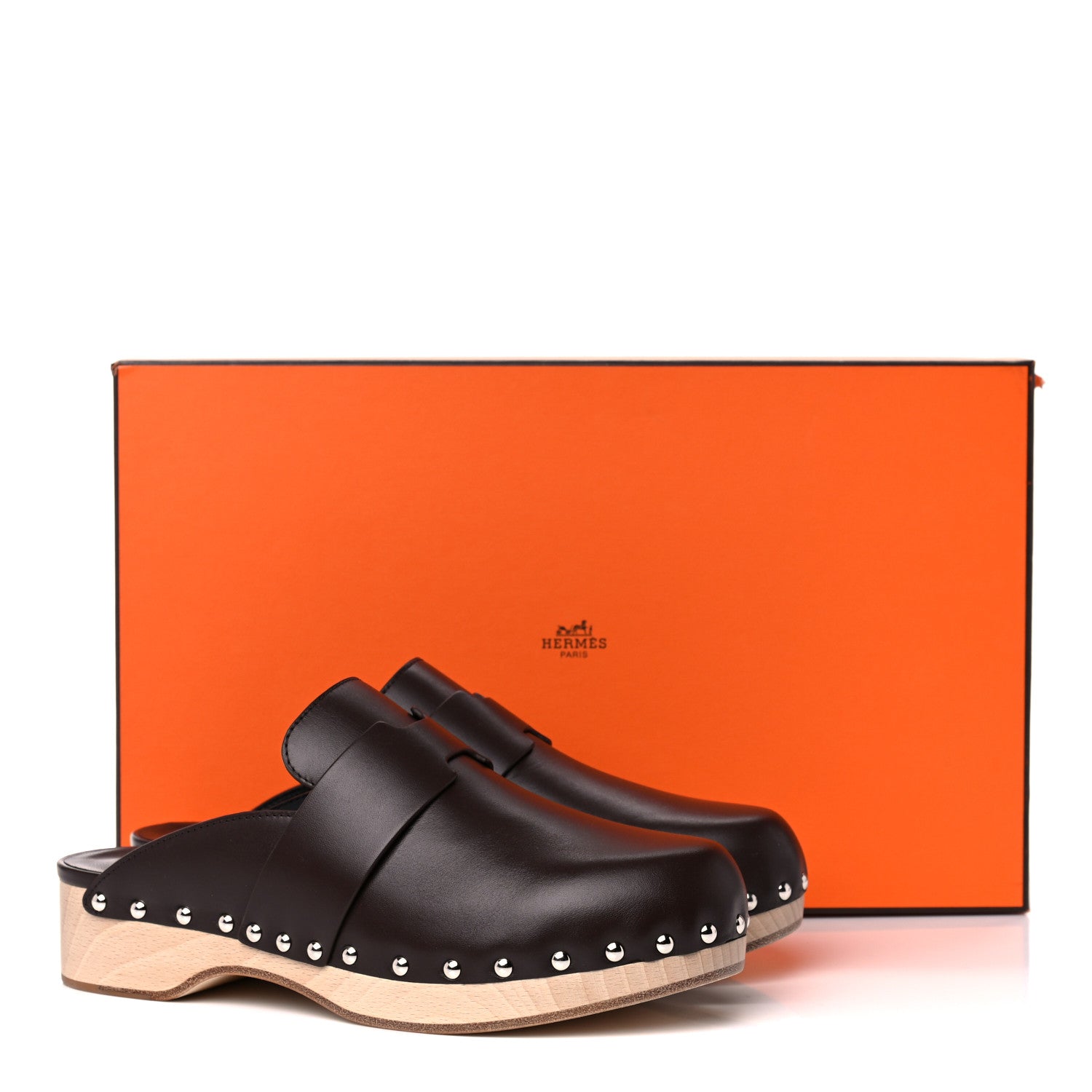 Hermes Calfskin Calya Mules 38 Cafe 10 of 10
