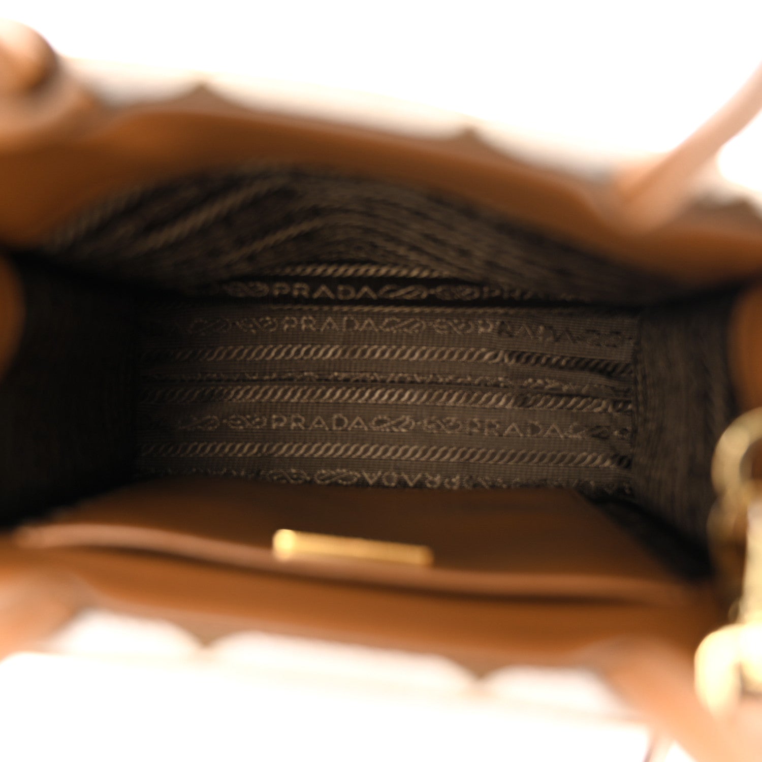 Prada Jacquard Saffiano Triangolo Symbole Embroidered Micro Tote Tobacco Talco 4 of 9