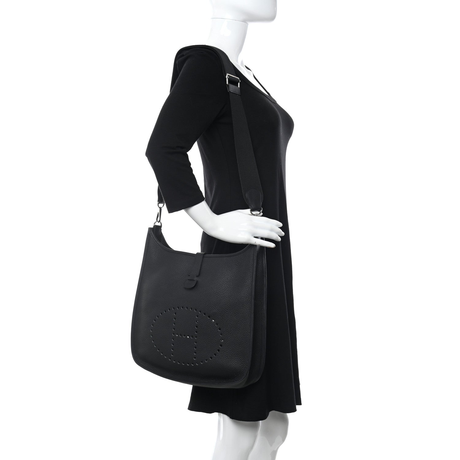Hermes Taurillon Clemence Evelyne III GM Black 3 of 11