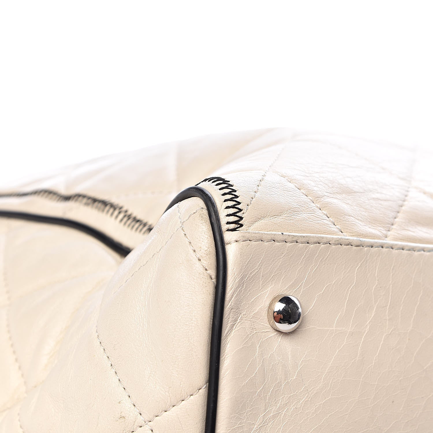 Chanel Lambskin Quilted East West Tote Ivory 13 of 18