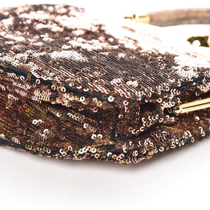 Miu Miu Paillettes Sequin Lizard Top Handle Frame Bag Cammeo 10 of 11
