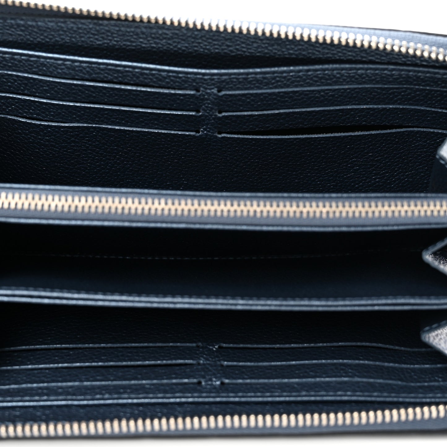 Metallic Empreinte Monogram Zippy Wallet Navy Nacre