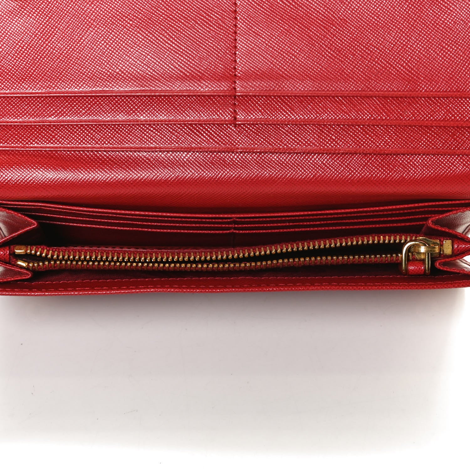 Prada Saffiano Metal Continental Flap Wallet Fuoco 5 of 11