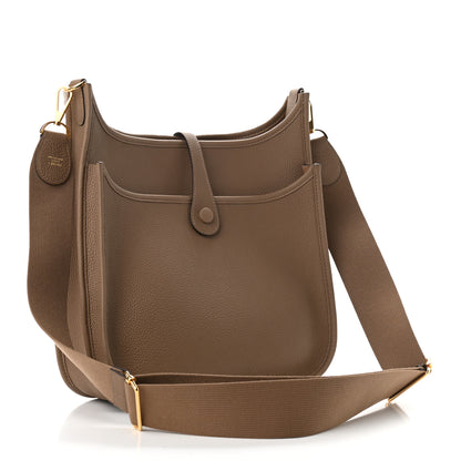 Hermes Taurillon Clemence Evelyne III PM Beige De Weimar 3 of 11