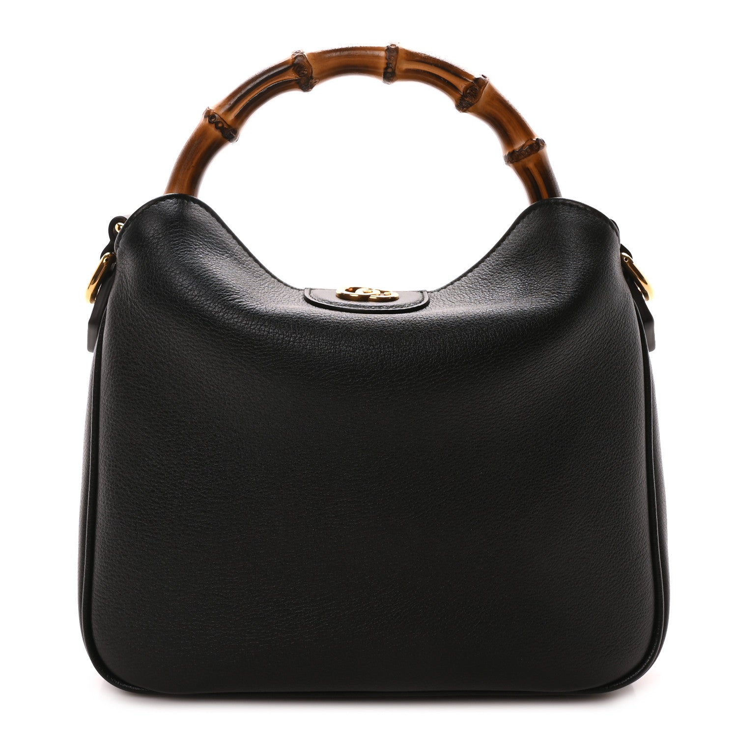 Gucci Softy Wonka Textured Dollar Calfskin Small Diana Bamboo Shoulder Bag Black 1 of 10