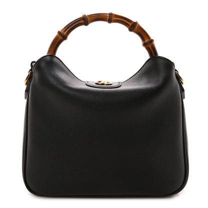 Gucci Softy Wonka Textured Dollar Calfskin Small Diana Bamboo Shoulder Bag Black 1 of 10