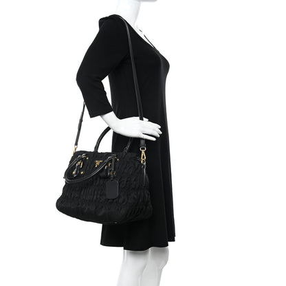 Prada Tessuto Nylon Gaufre Tote Black 2 of 14