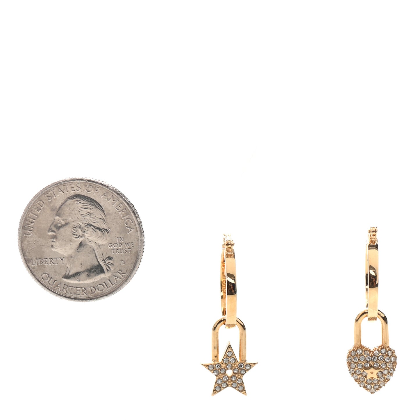Crystal Lucky Locket Earrings Gold