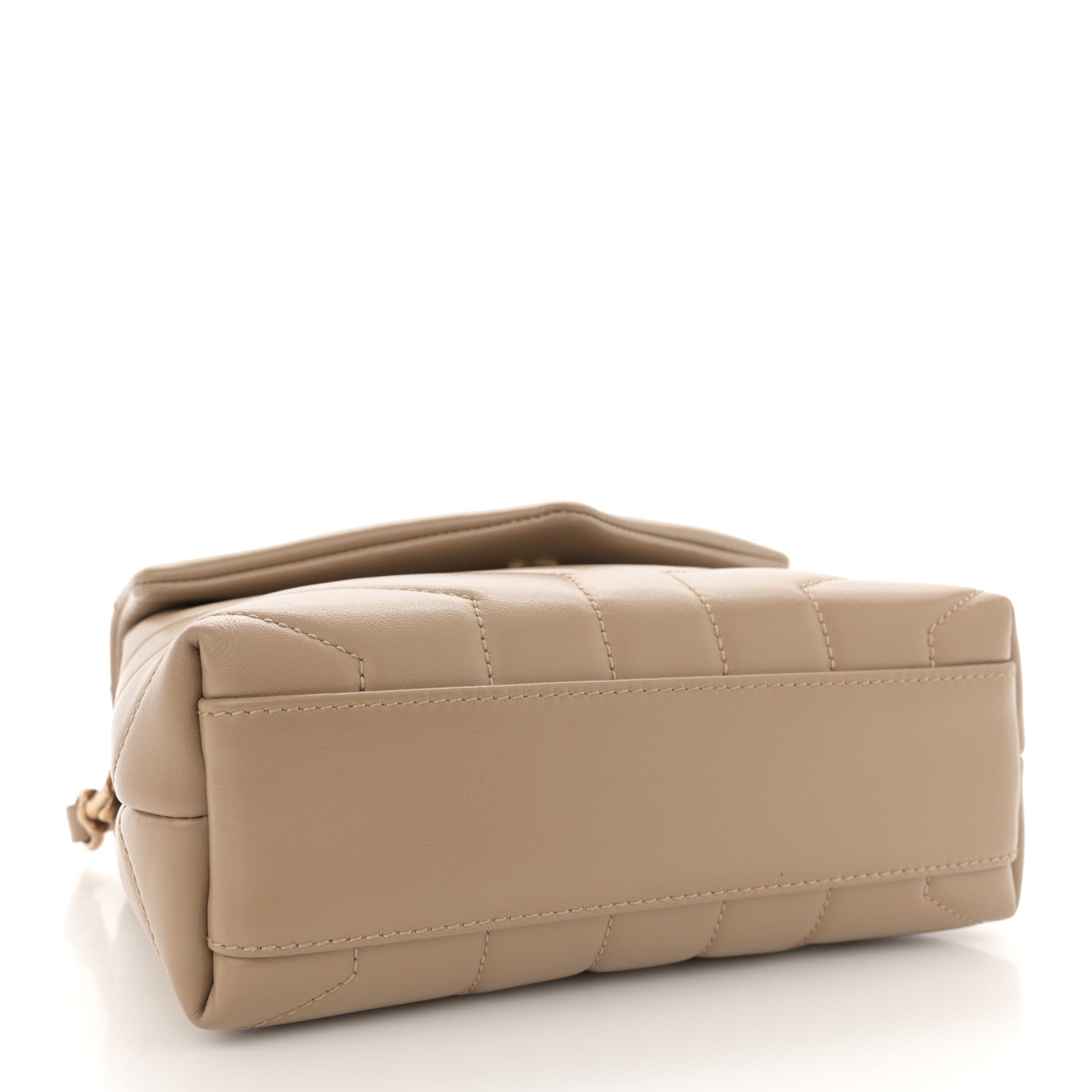 Saint Laurent Calfskin Y Quilted Monogram Toy Loulou Crossbody Bag Latte 4 of 12