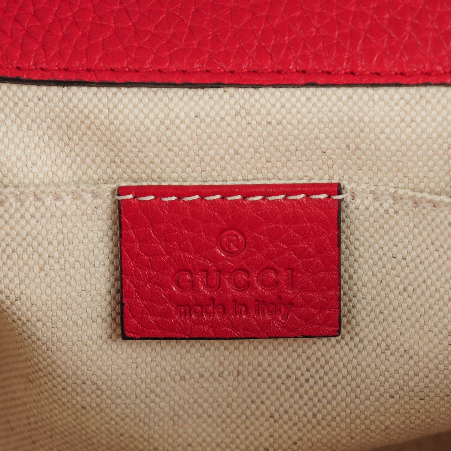 Gucci Calfskin Mini GG Marmont Top Handle Bag Vulcanic Red 7 of 7