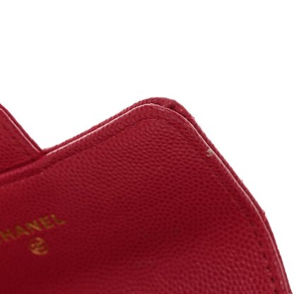 Chanel Caviar Quilted Flap Card Holder Wallet Dark Pink 13 of 19