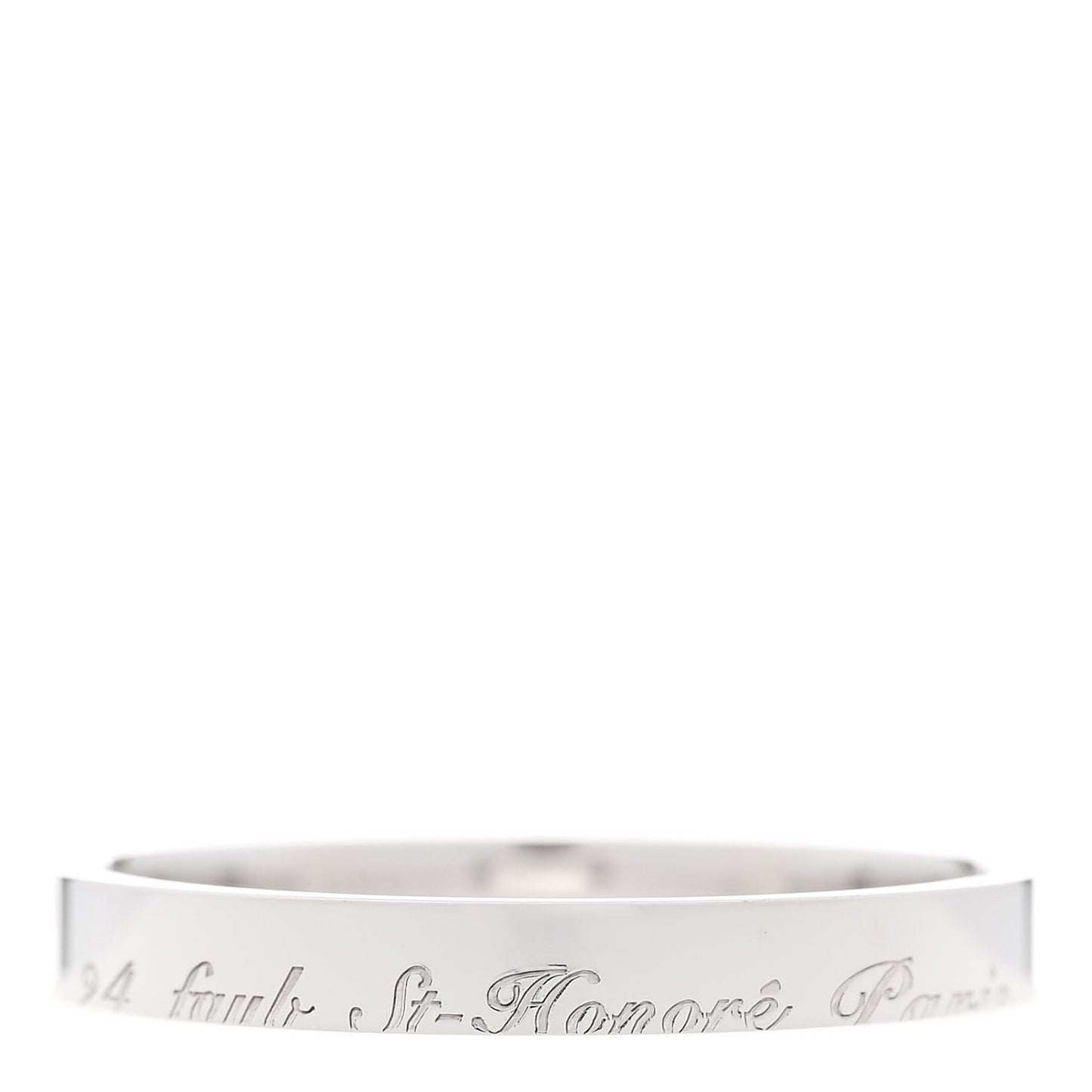 18K White Gold Cartouche Mini Band Ring 63 10.25