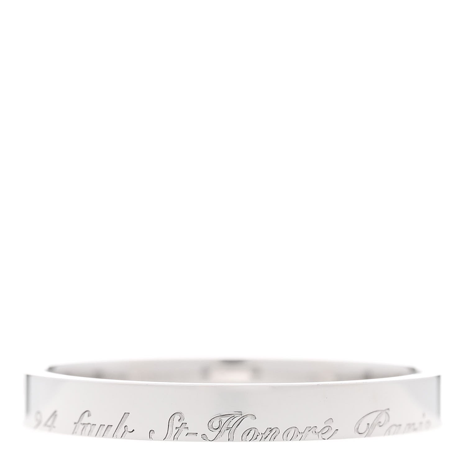 Hermes 18K White Gold Cartouche Mini Band Ring 63 10.25 4 of 7