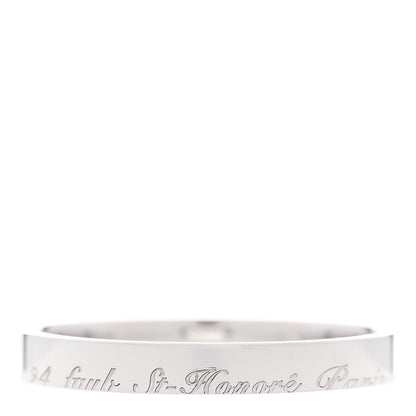 Hermes 18K White Gold Cartouche Mini Band Ring 63 10.25 4 of 7