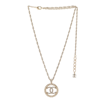 Chanel Pearl CC Round Pendant Necklace Gold 3 of 6
