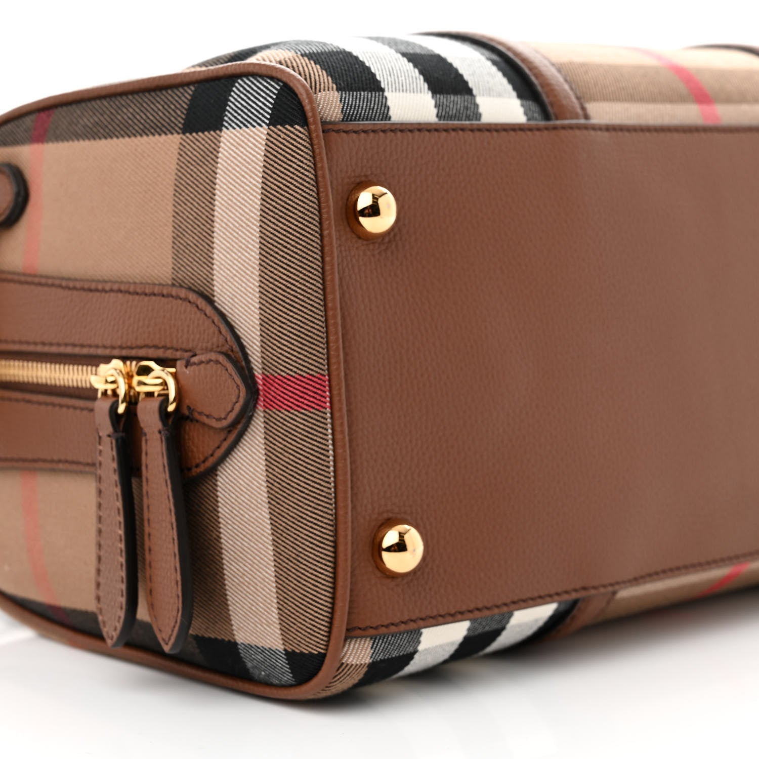 Burberry House Check Derby Calfskin Medium Alchester Bowling Bag Tan 8 of 9