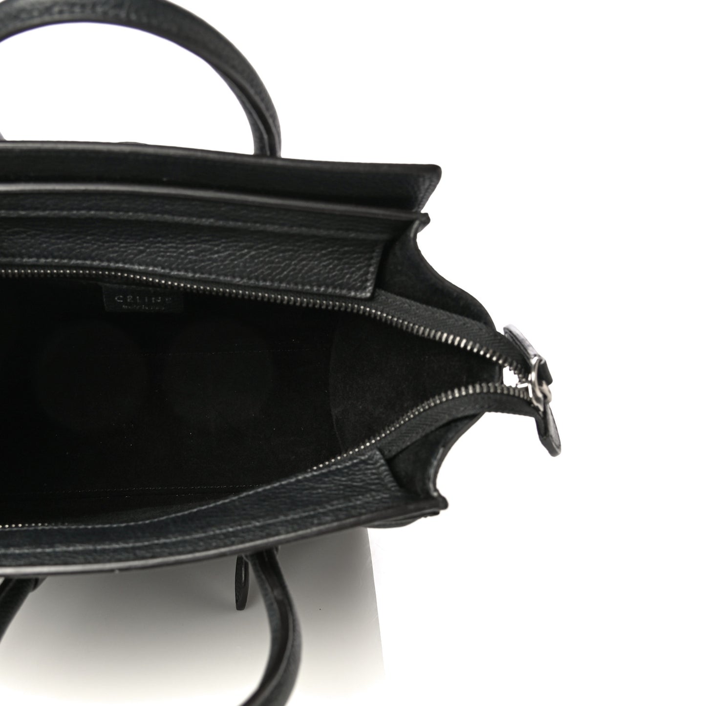Drummed Calfskin Nano Luggage Black