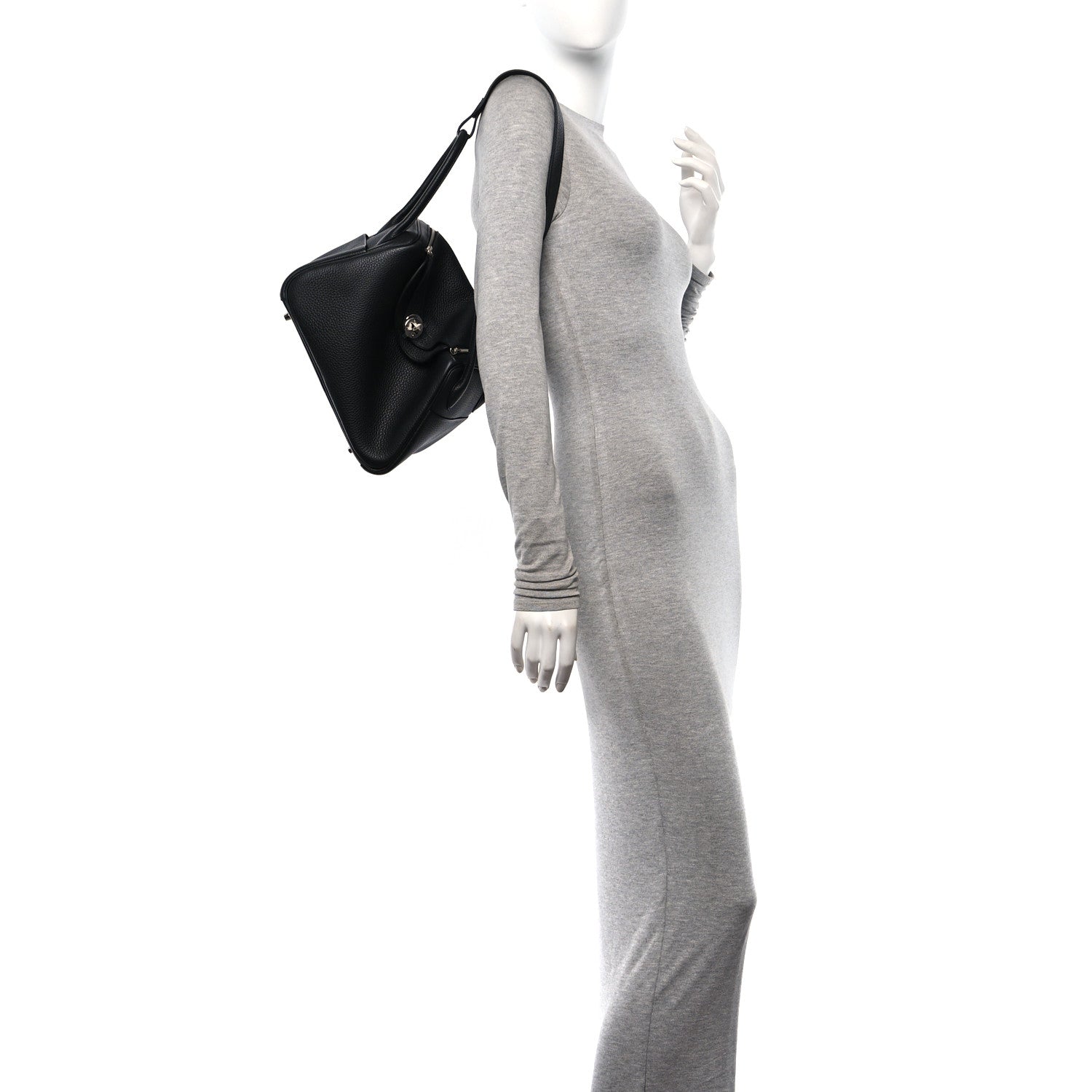 Hermes Taurillon Clemence Lindy 26 Black 2 of 11