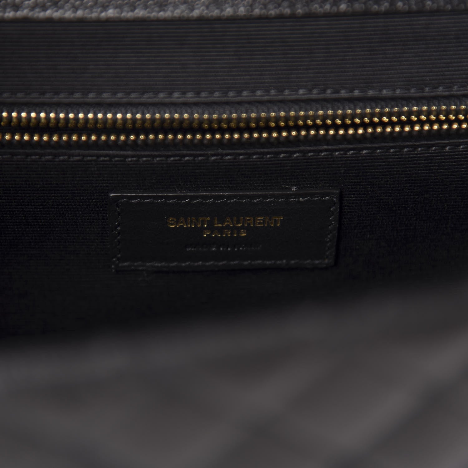 Saint Laurent Grain De Poudre Textured Mixed Matelasse Large Triquilt Monogram Satchel Black 9 of 11