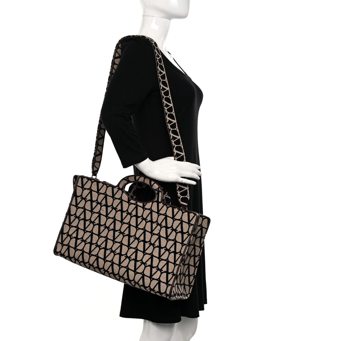 Toile Iconographe Goatskin Le Troisieme Shopping Bag Naturale Black Fondant