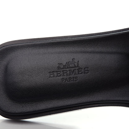 Hermes Calfskin Perforated Oran Sandals 36 Black 8 of 10