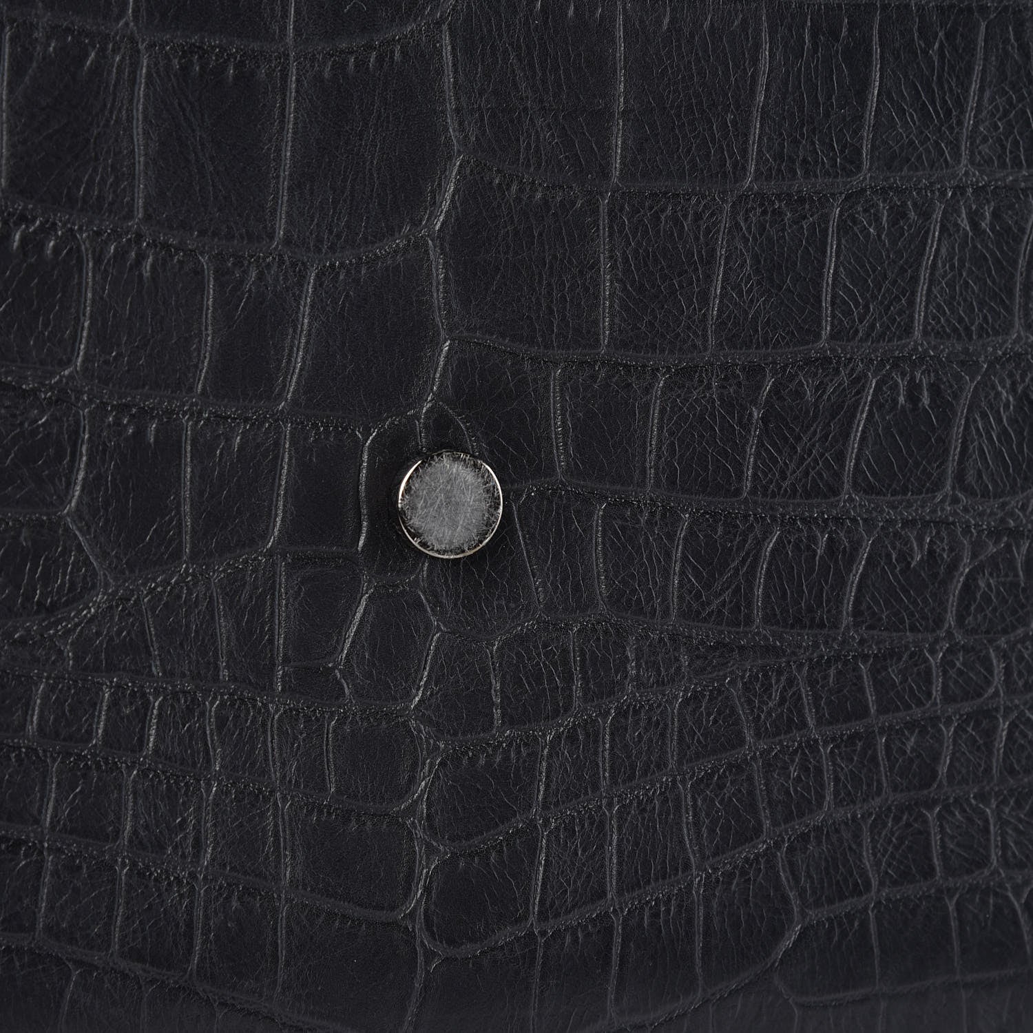 Saint Laurent Calfskin Crocodile Embossed Large Sac De Jour Carryall Black 12 of 14
