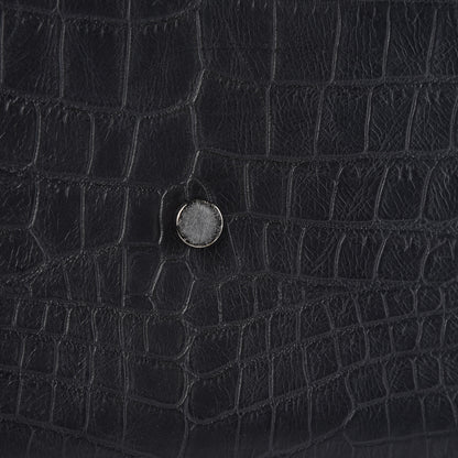 Saint Laurent Calfskin Crocodile Embossed Large Sac De Jour Carryall Black 12 of 14