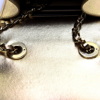 Chanel Metallic Lambskin Quilted Mini Trendy CC Clutch With Chain Gold 16 of 17