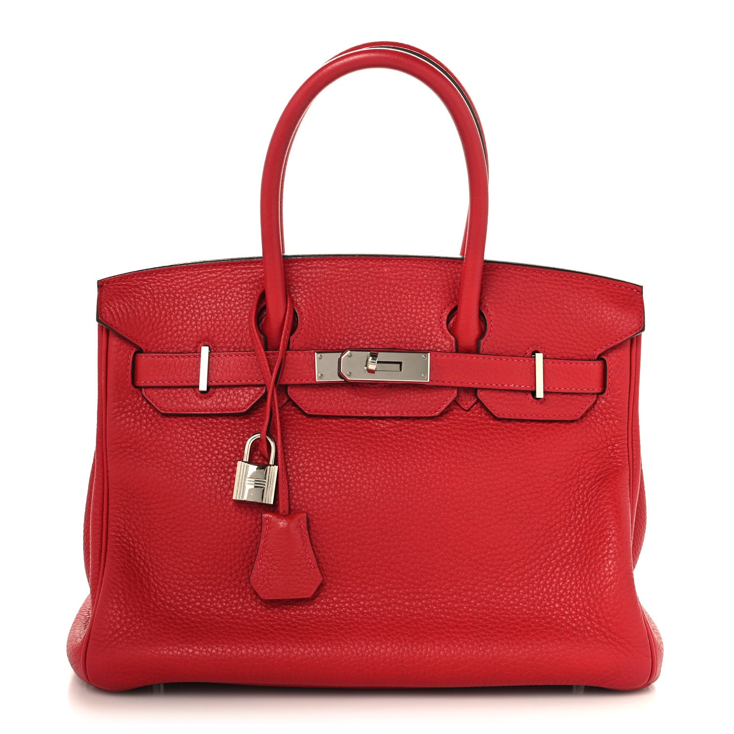 Hermes Taurillon Clemence Birkin 30 Rouge Casaque 1 of 12