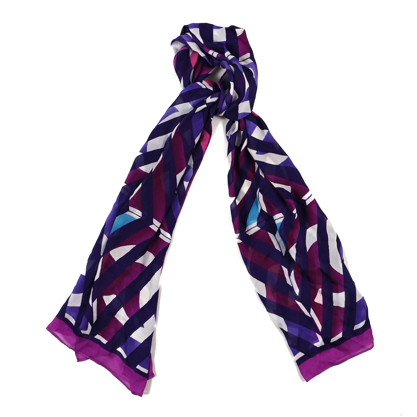 Silk CC Scarf Purple Multicolor