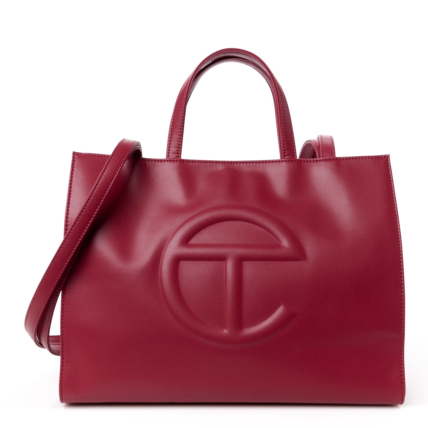 Telfar Vegan Leather Medium Shopping Bag Oxblood 1 of 10