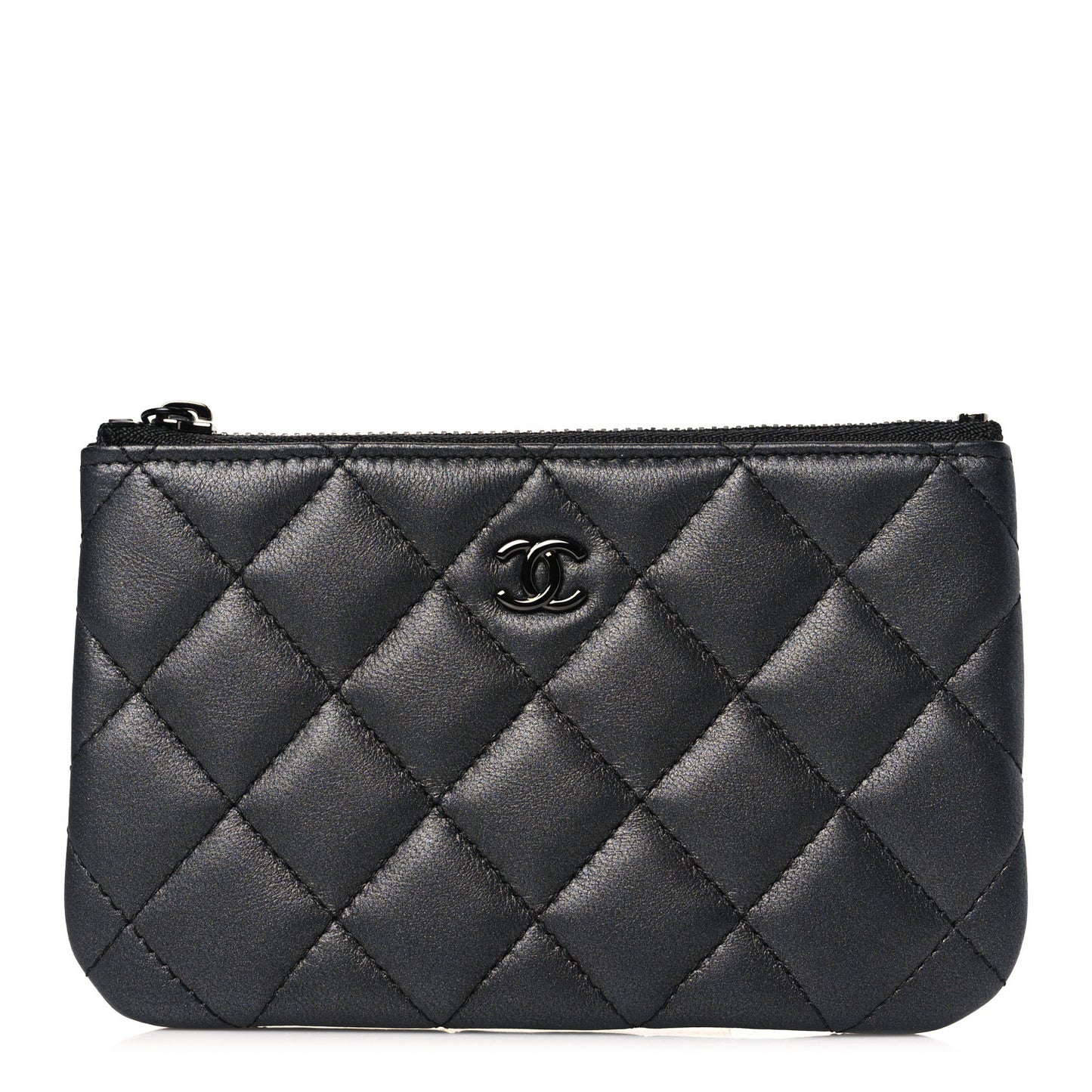Pearly Lambskin Quilted Small Cosmetic Case So Black