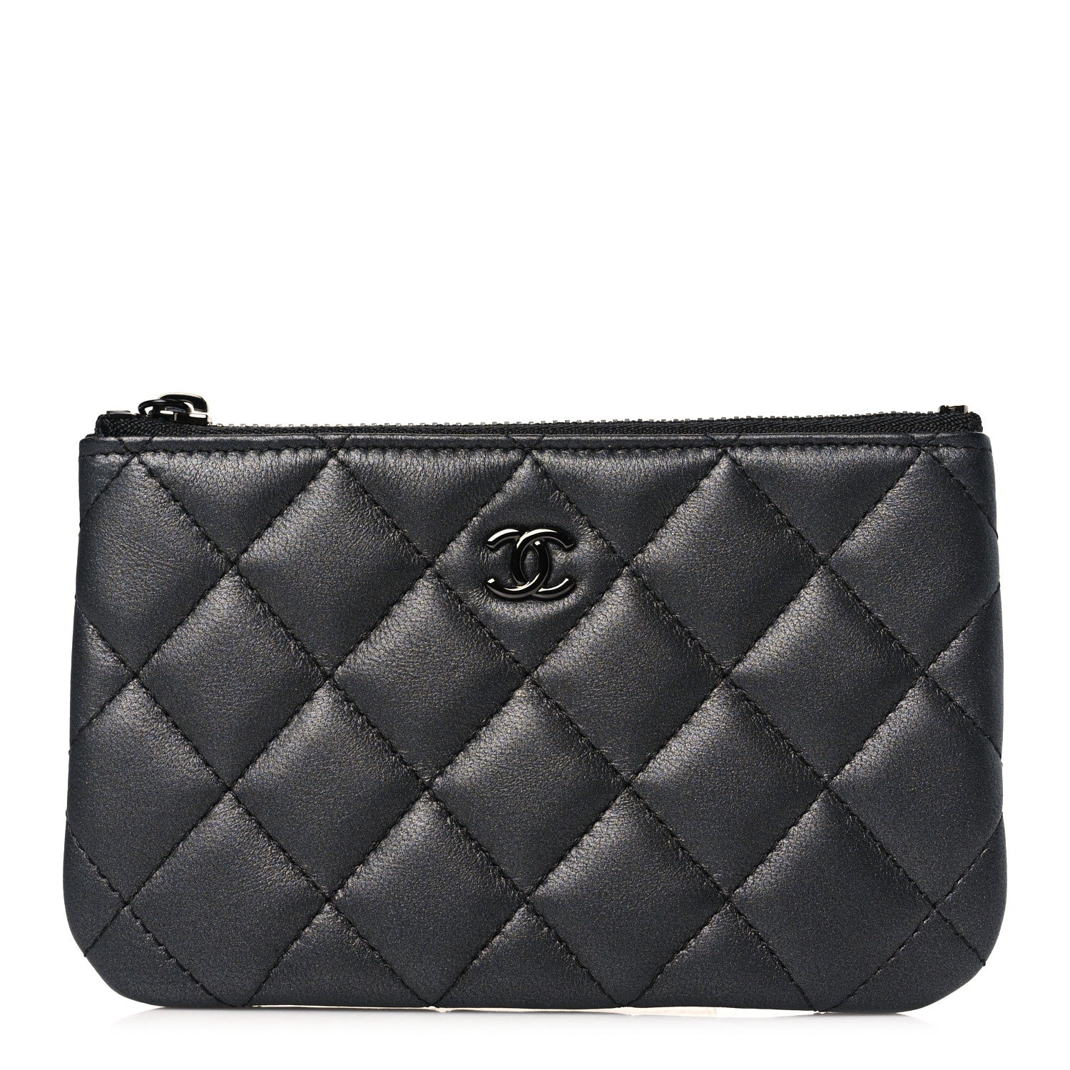 Chanel Pearly Lambskin Quilted Small Cosmetic Case So Black 1 of 8