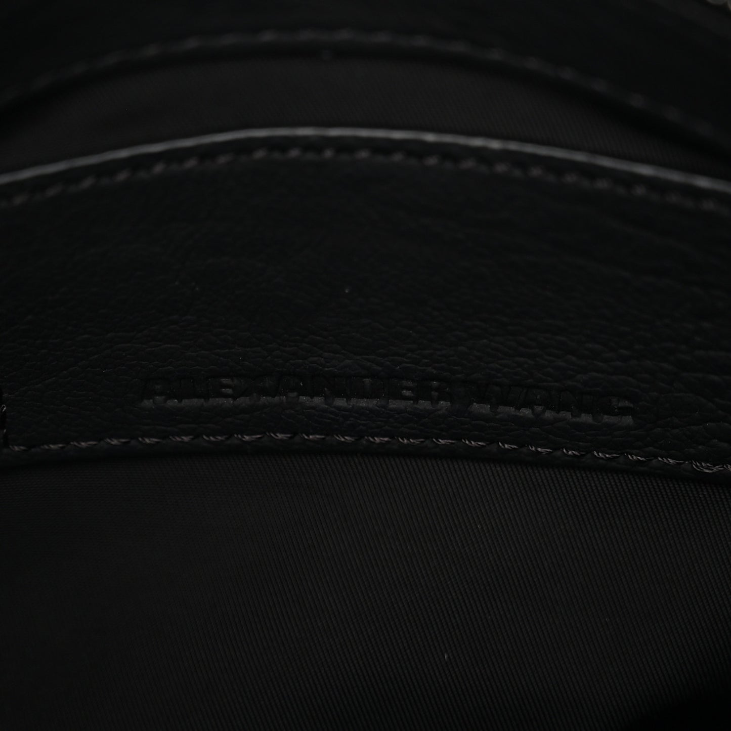 Nylon Pebbled Lambskin Rocco Nickel Hardware Black