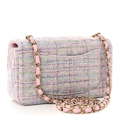 Chanel Tweed Quilted Mini Rectangular Flap Pink Multicolor 3 of 11