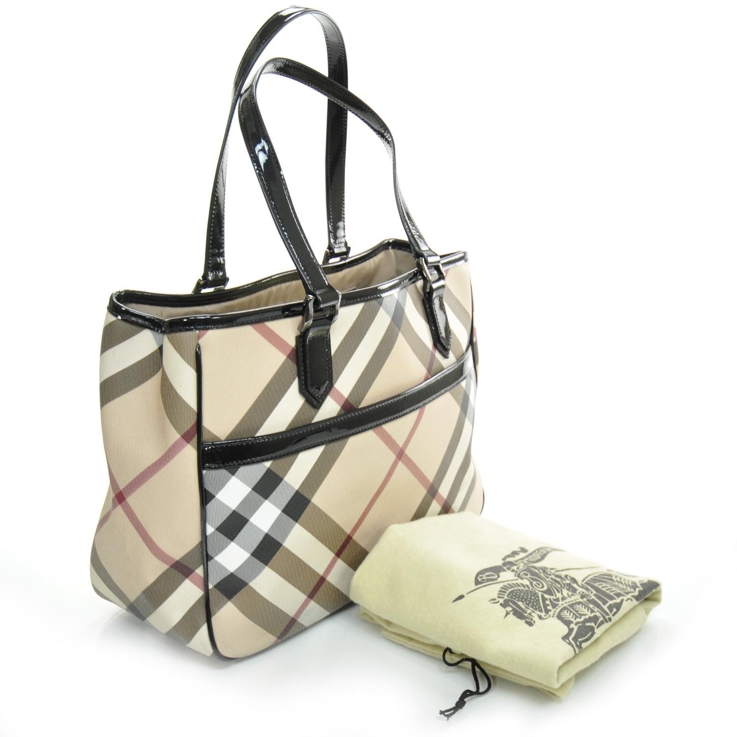 Patent Trim Nova Check Tote