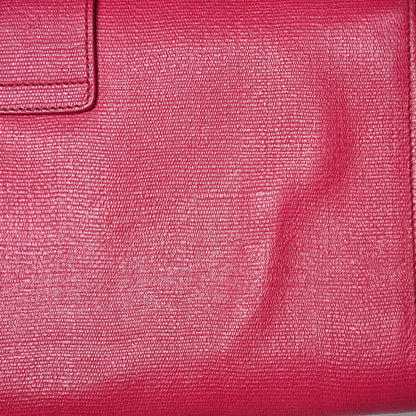 Saint Laurent Textured Calfskin Y Ligne Clutch Fuchsia 7 of 13