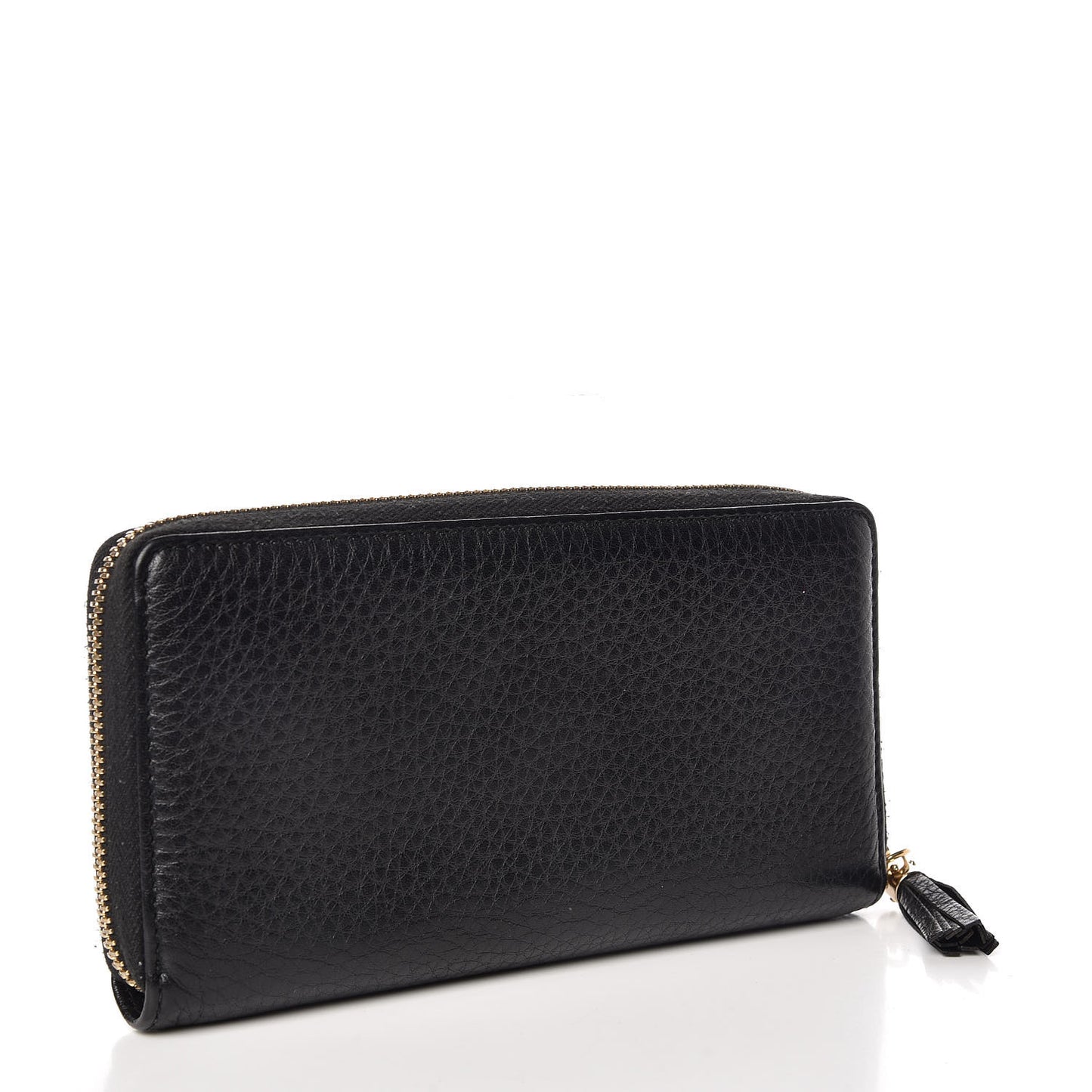 Pebbled Calfskin Soho Zip Around Wallet Black