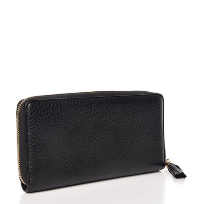 Gucci Pebbled Calfskin Soho Zip Around Wallet Black 3 of 10