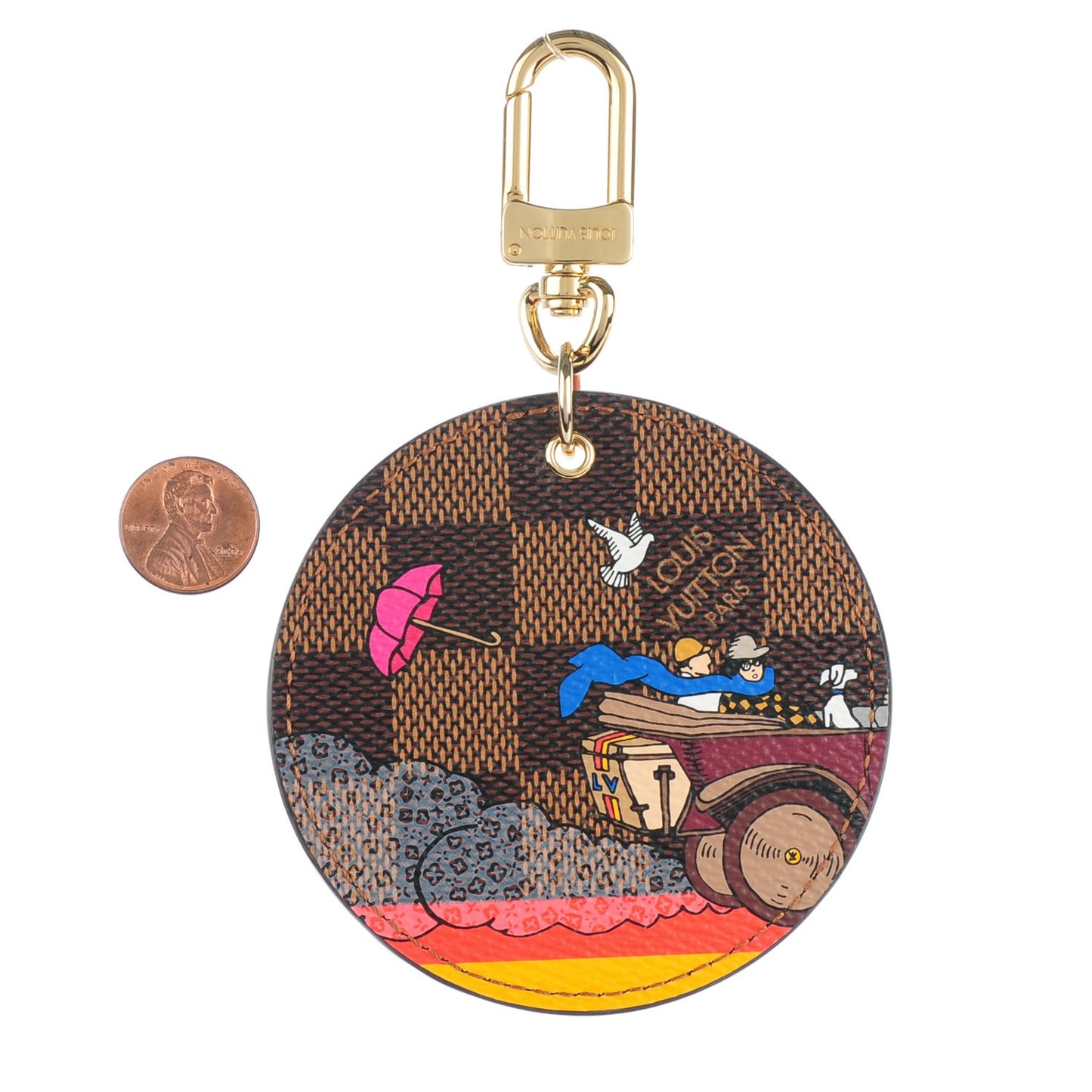 Damier Ebene 2015 Christmas Animation Bag Charm Key Ring