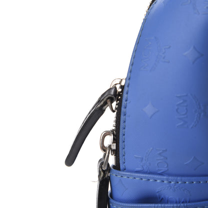 MCM Calfskin Visetos Diamond Printed Small Backpack Blue 7 of 14