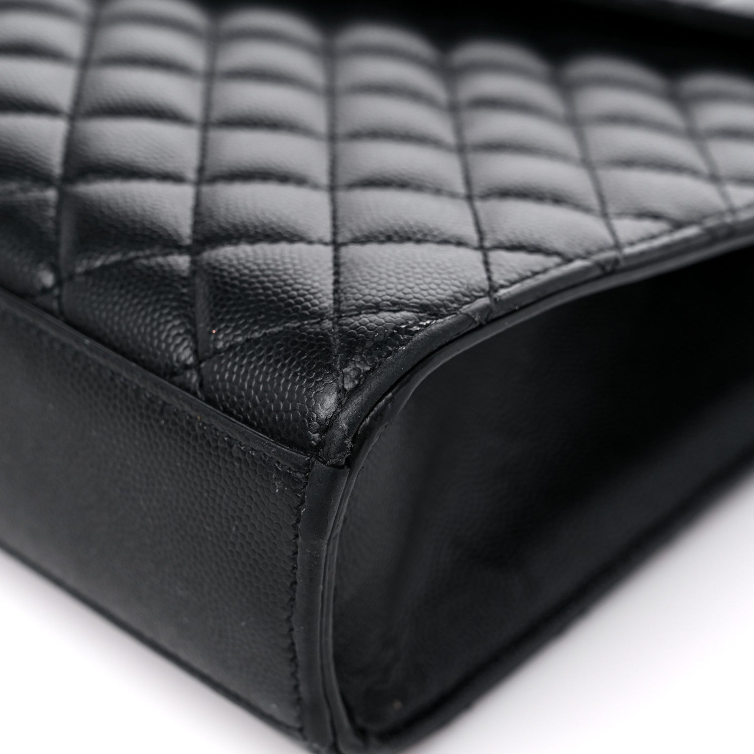 Saint Laurent Grain De Poudre Textured Mixed Matelasse Large Triquilt Monogram Satchel Black 9 of 16