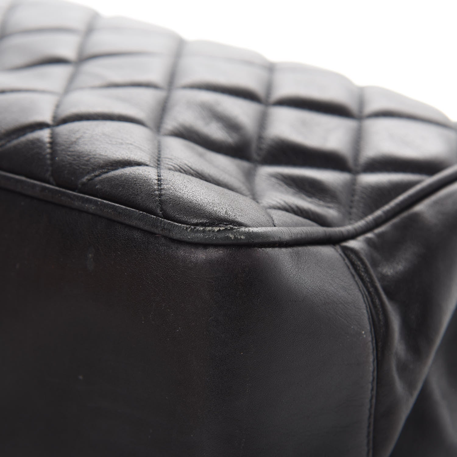 Chanel Lambskin Quilted Shopping Tote Black 13 of 18