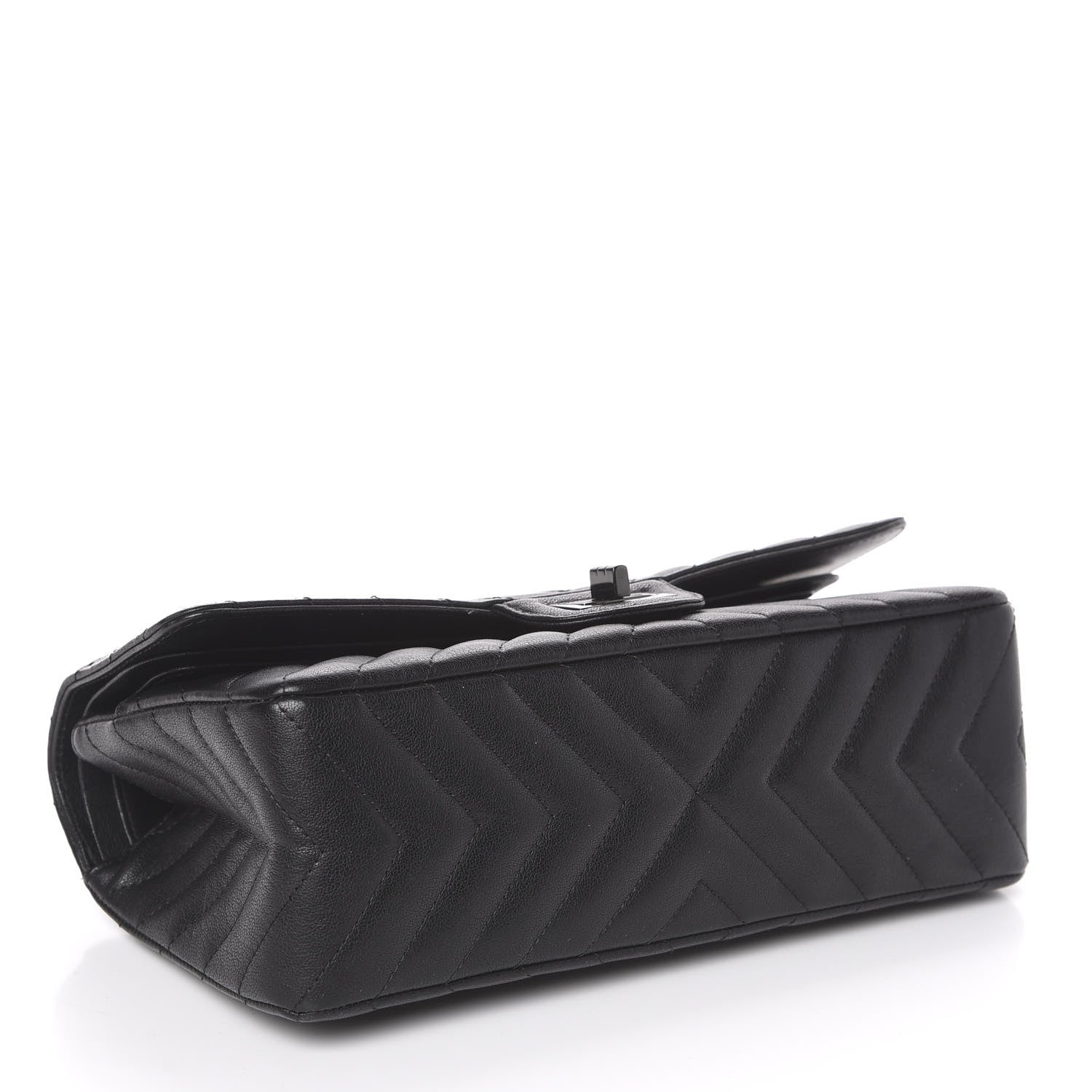 Chanel Sheepskin Chevron Quilted 2.55 Reissue 225 Double Flap So Black 3 of 11