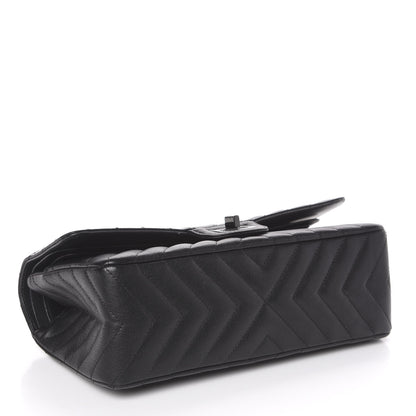Chanel Sheepskin Chevron Quilted 2.55 Reissue 225 Double Flap So Black 3 of 11