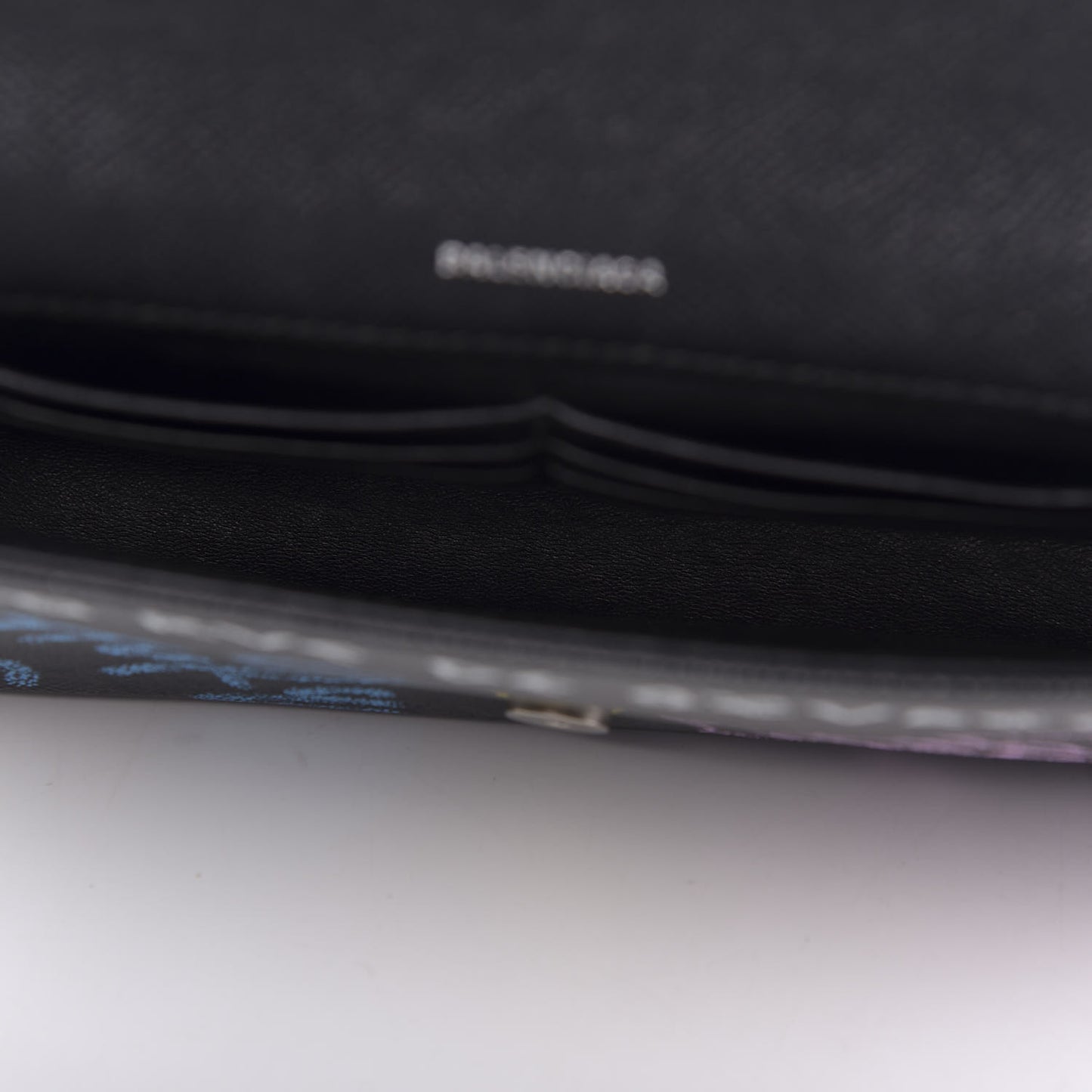 Grained Calfskin Graffiti S BB Round Crossbody Bag Black Multicolor