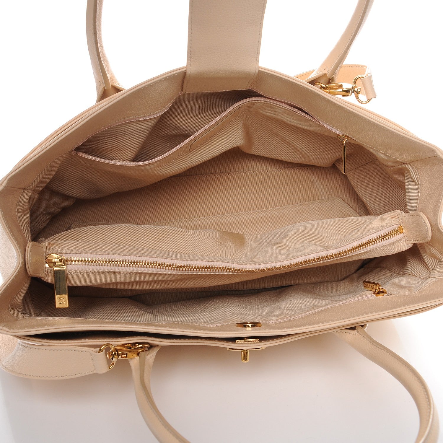 Chanel Calfskin Cerf Executive Shopper Tote Light Beige 6 of 8