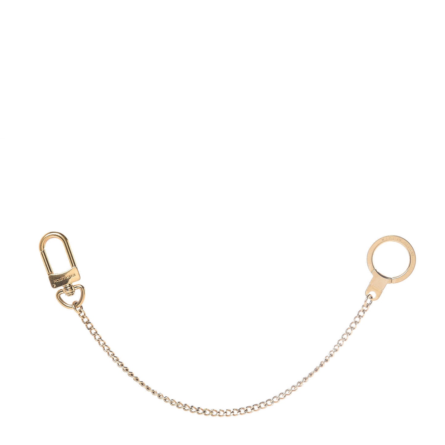 Metal Pochette Extender Key Ring Chain Gold
