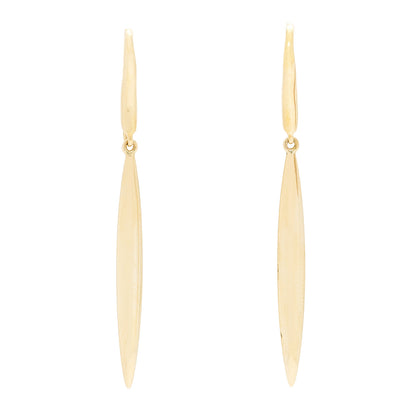 Tiffany 18K Yellow Gold Feather Drop Earrings 1 of 5